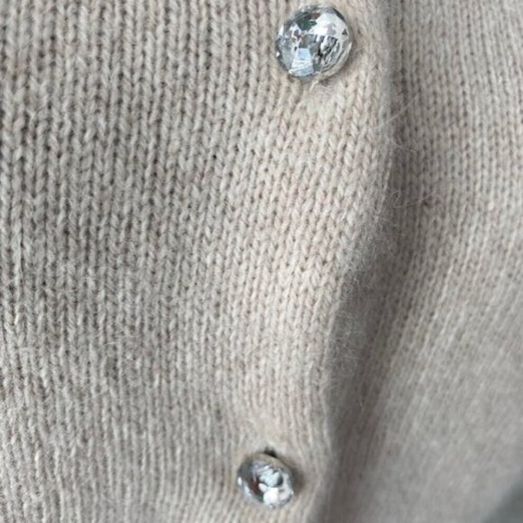 APT9 Tan Angora Rabbit Hair Button Cardigan Sweater SUPER SOFT Medium - Picture 10 of 13